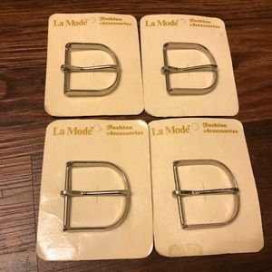 Vintage La mode Nickel belt buckle Set of 4